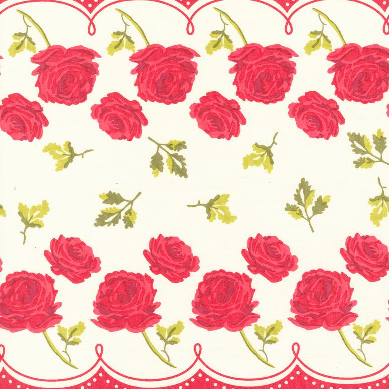 Moda - 16" Cotton Toweling - Classic Retro - Roses Are Red