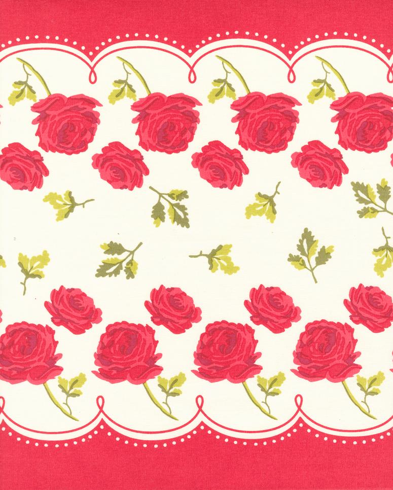 Moda - 16" Cotton Toweling - Classic Retro - Roses Are Red