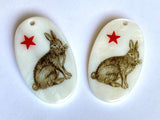 Textile Garden - Shell Charm - Brown Rabbit with Star