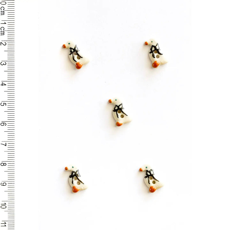 Ceramic Buttons - Tiny Geese