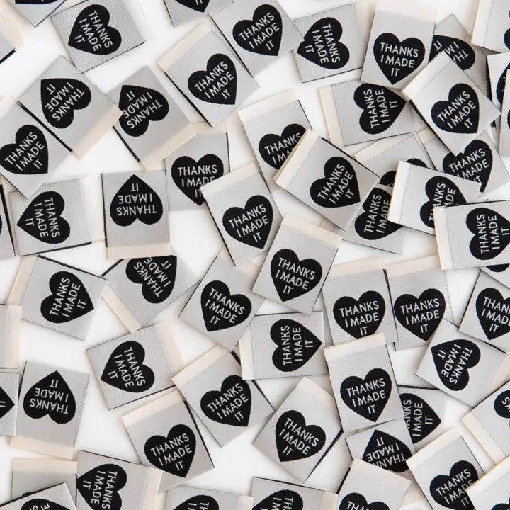 Sarah Hearts -  Thanks I Made It Heart Woven Labels