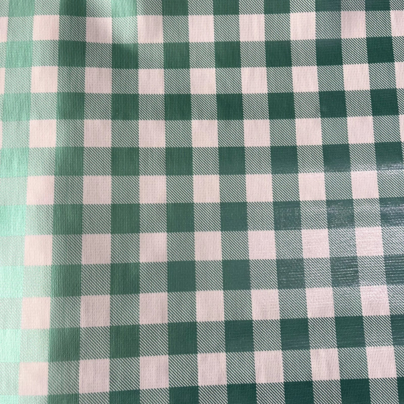 Oil Cloth - Buffalo Check - Metallic Green