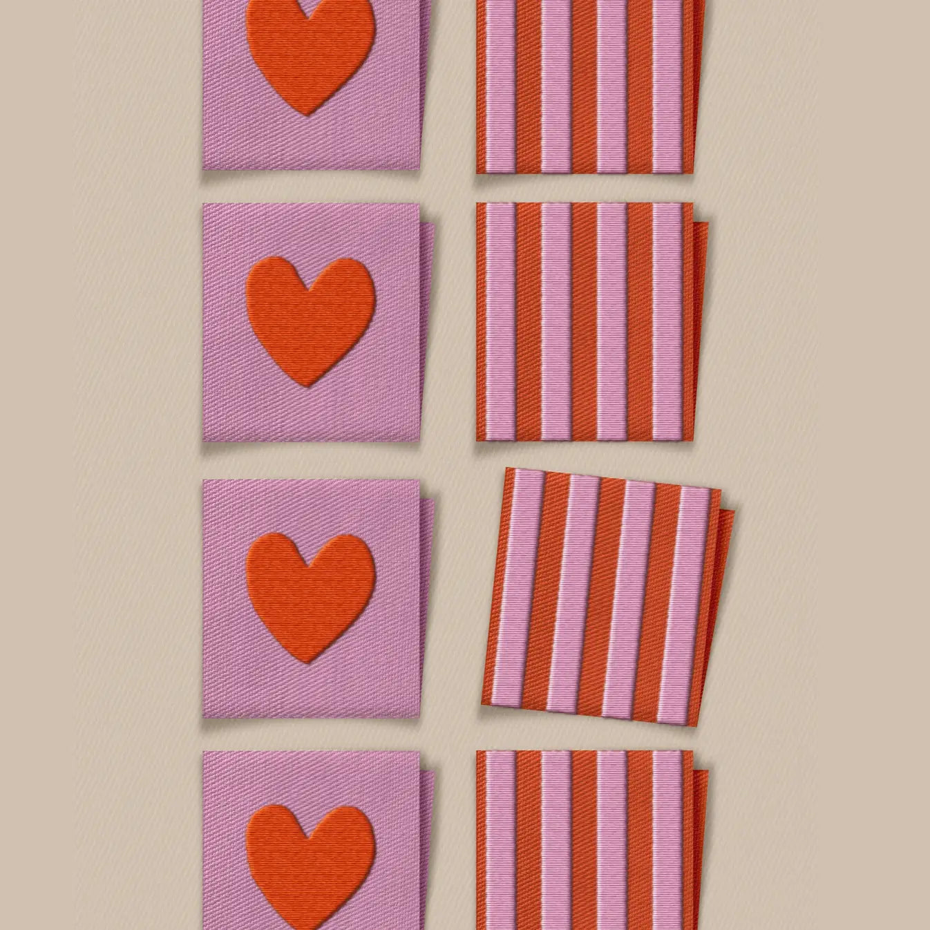 red stripes on a beige background