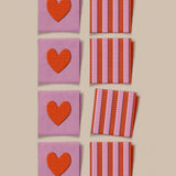 Matchy Matchy Sewing Club - Red Heart and Stripe Woven Labels