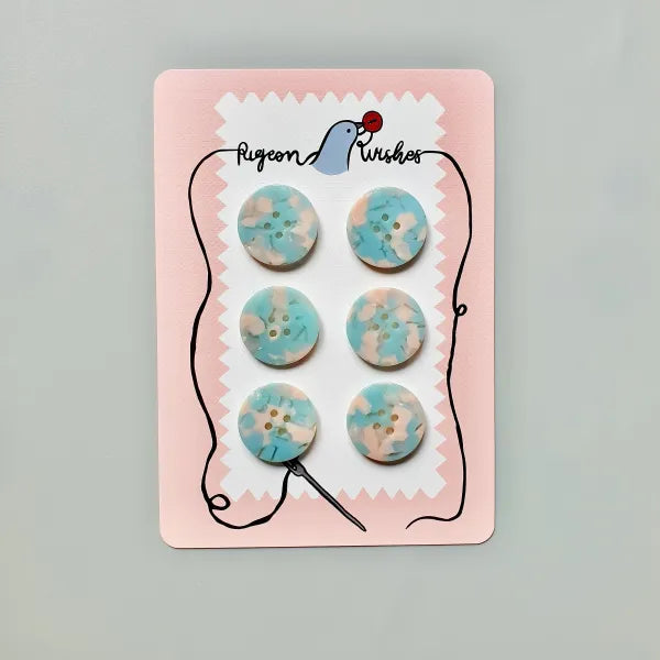 Pigeon Wishes - 25mm Button Card - Various Colors