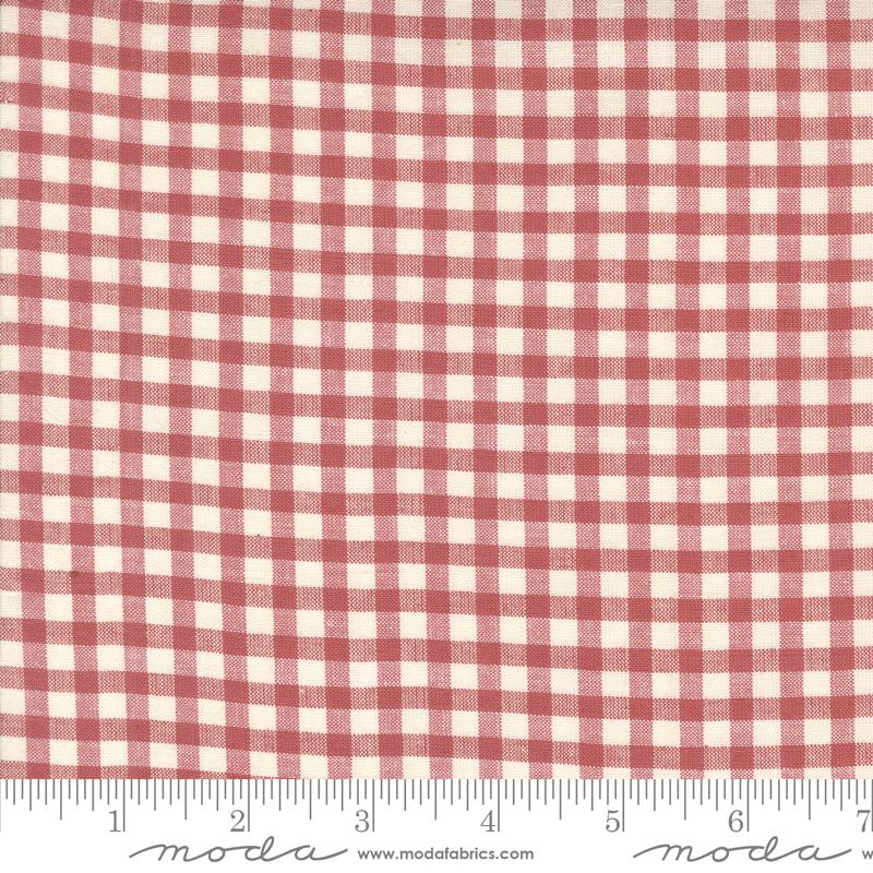 Moda - French General Woven Gingham - Garance Pearl - Red - 1/2" Check