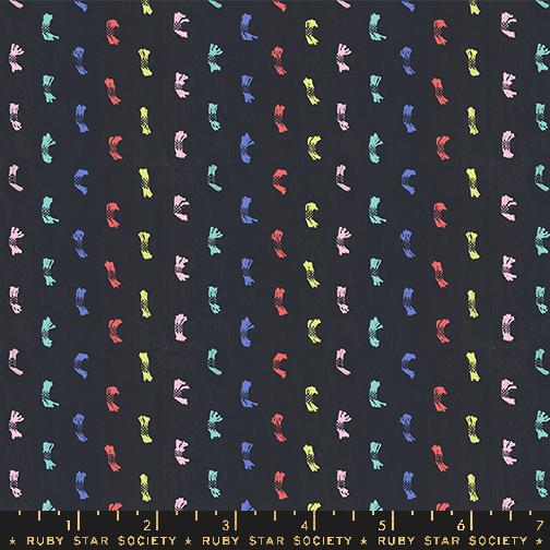 Ruby Star Society - Warp and Weft - Ooh Lucky - Swiss Dot - Soft Black