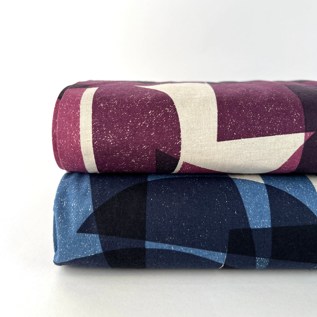 Sale! Hokkoh - Cotton/Linen Sheeting - Geometric Purple