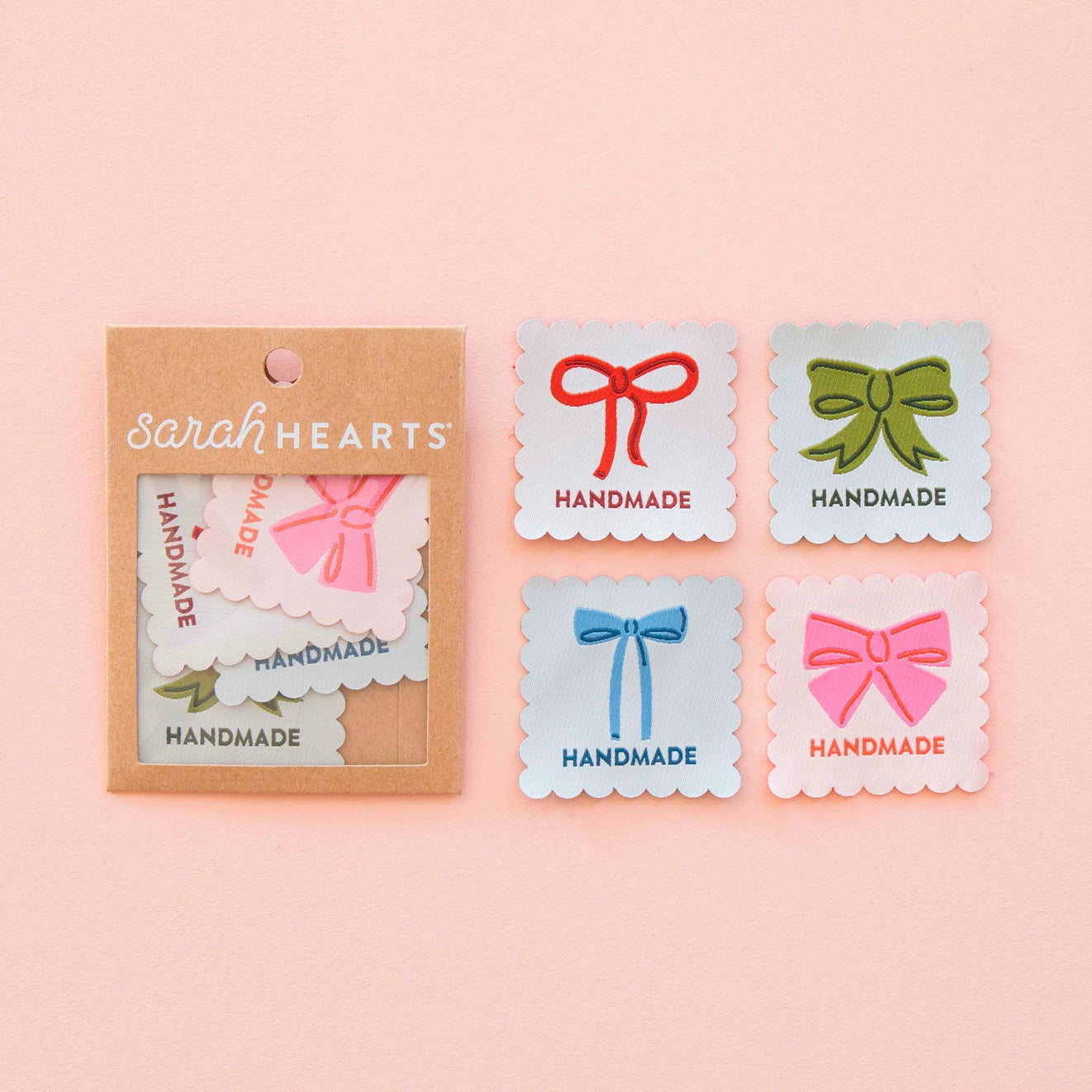 Sarah Hearts - Bows Woven Labels