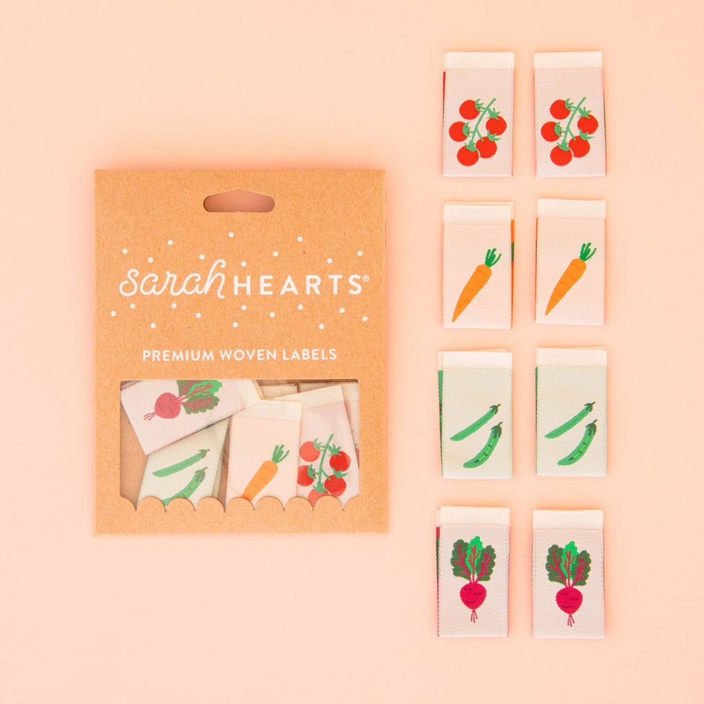 Sarah Hearts - Vegetable Woven Labels