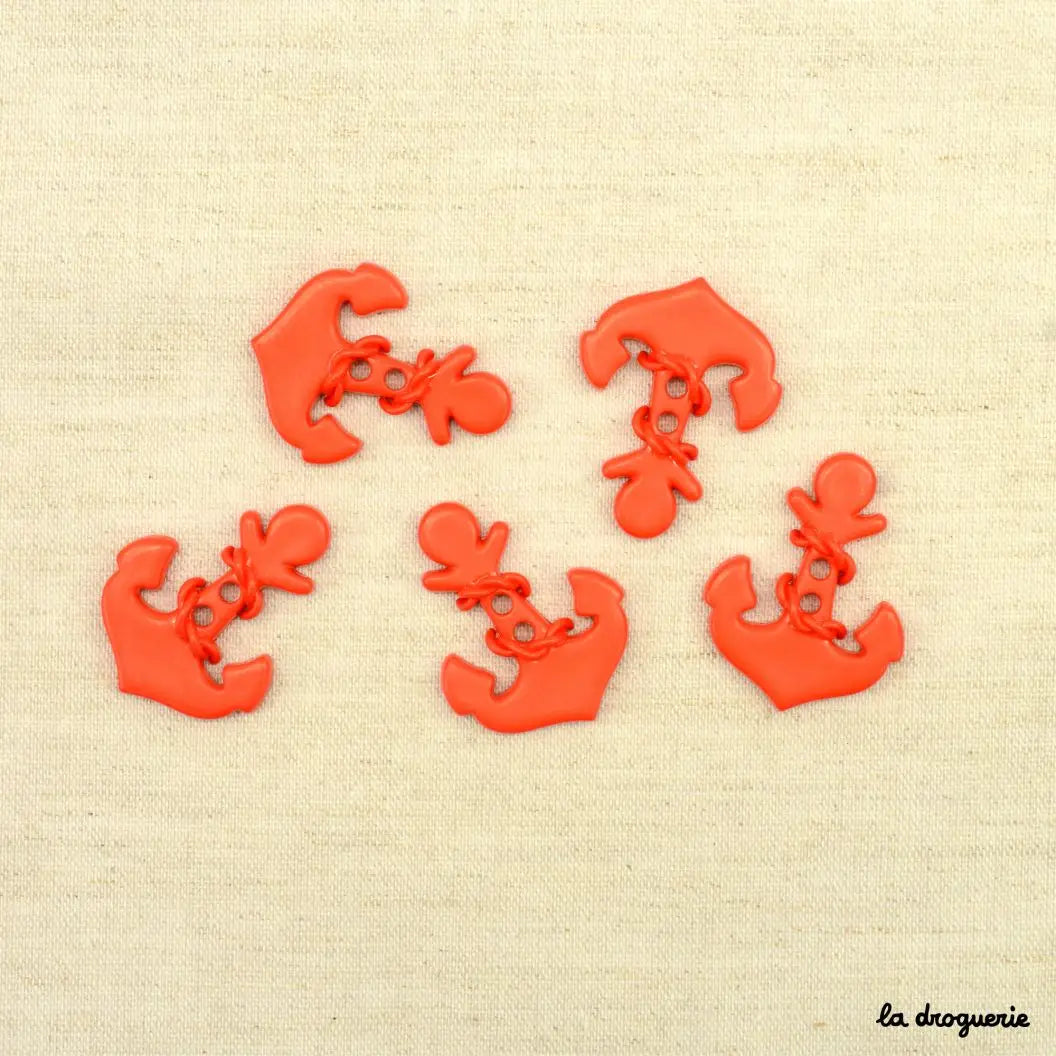 La Droguerie - Nylon 2 Hole Button - 33mm - La Marine Anchor
