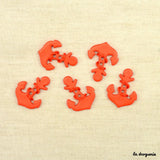 La Droguerie - Nylon 2 Hole Button - 33mm - La Marine Anchor