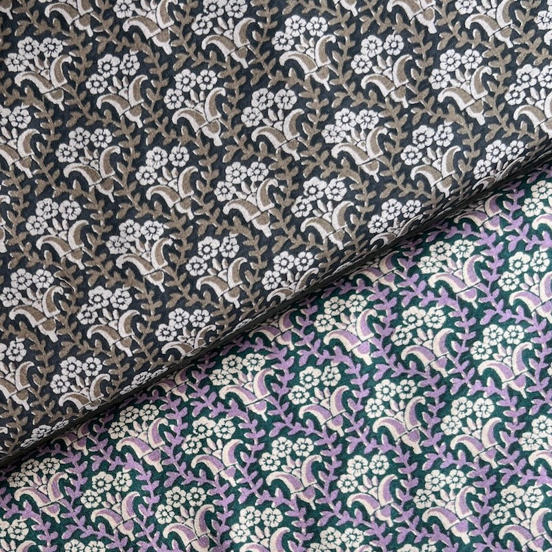 Hokkoh - Cotton Lawn - Bouquet - Navy & Lilac