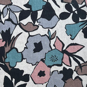 Hokkoh - Cotton Sheeting - Scandi Block Flowers - Muted Multi