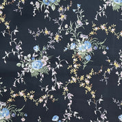 Hokkoh - Cotton Lawn - Blue & Black Floral