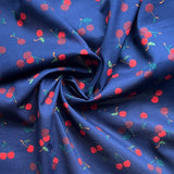 Hokkoh - Cotton Lawn - Sketchy Cherry Scatter - Blue