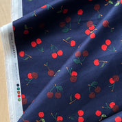 Hokkoh - Cotton Lawn - Sketchy Cherry Scatter - Blue