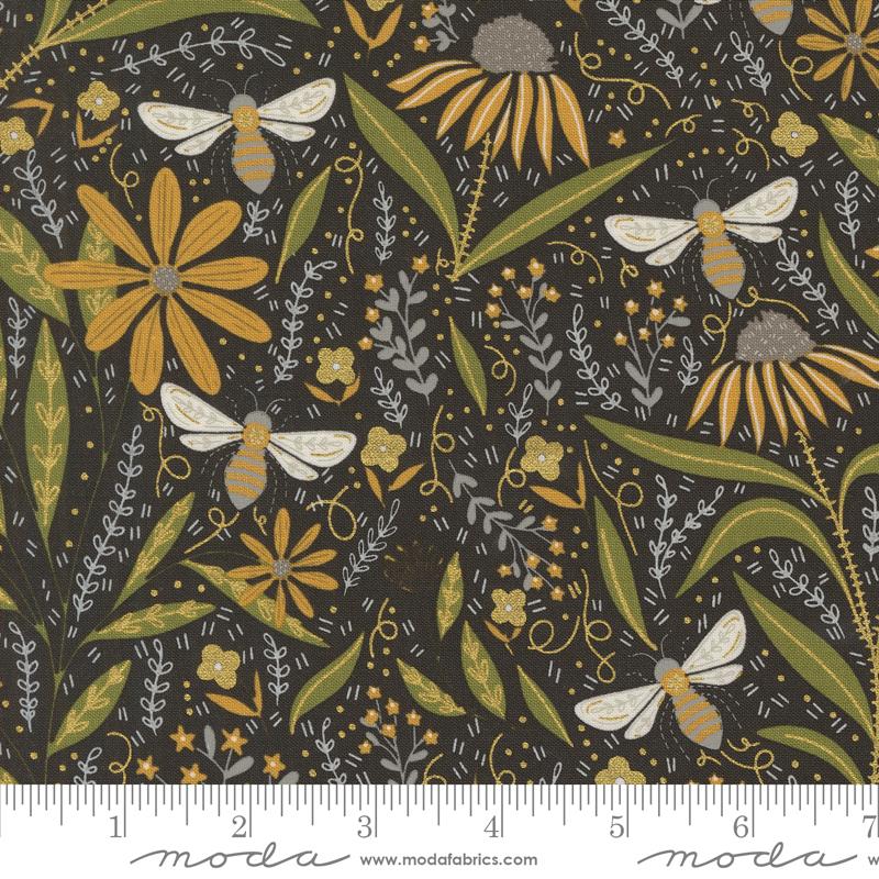 Moda - Bee Garden - Bees - Black Metallic