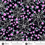 SALE - Andover - Ghostly Garden - Web and Bloom - Black