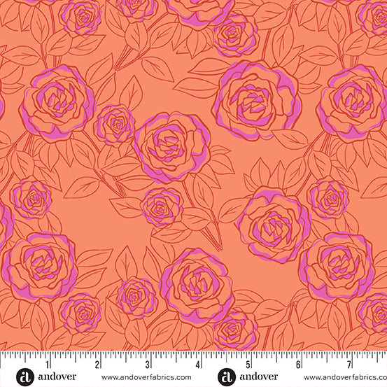 Andover - Color Me Pretty - Rose Bloom - Coral