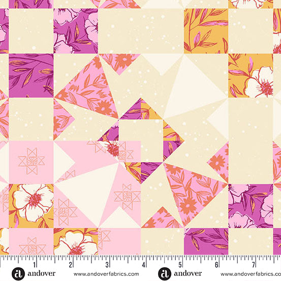 Andover - Petals and Stitches - Garden Blocks - Fandango