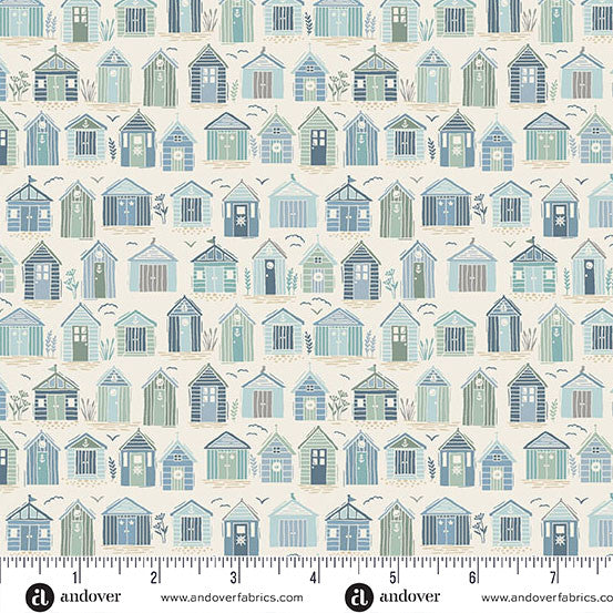 Makower - Driftwood - UK Beach Huts - Light Cream