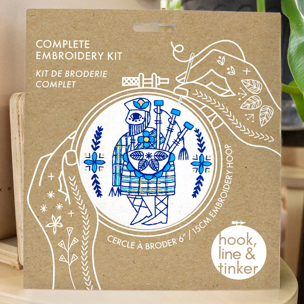 Hook, Line & Tinker - Embroidery Kit - Bagpiper Piping