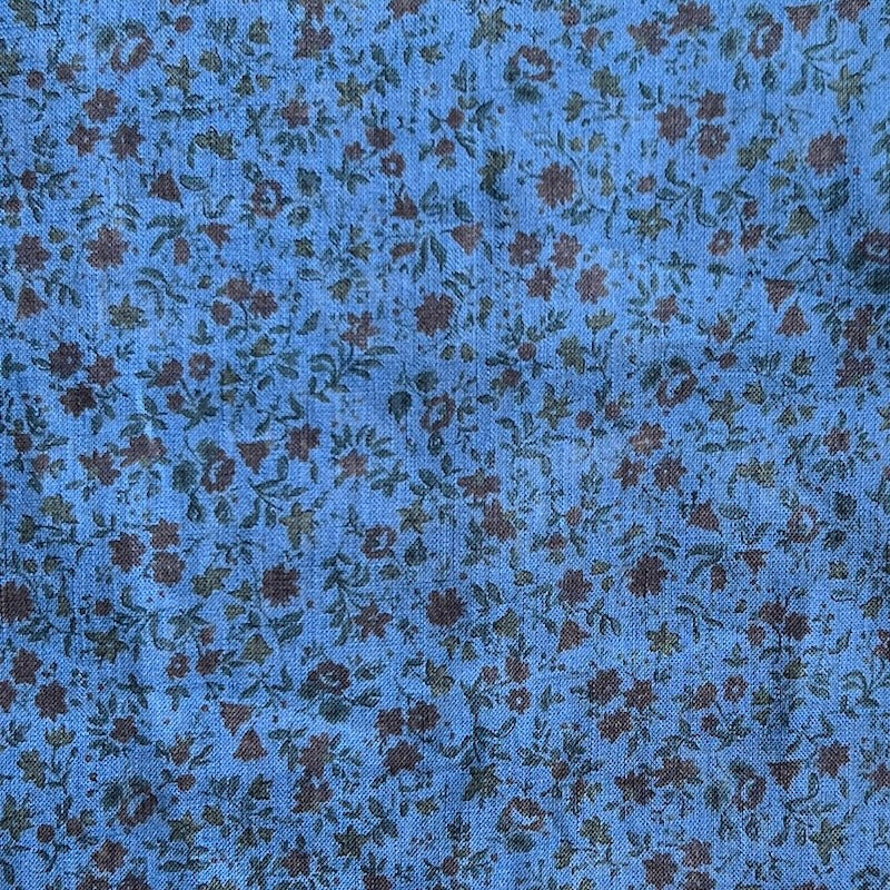 Hokkoh - Linen Sheeting - Small Busy Floral - Medium Blue