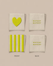 Matchy Matchy Sewing Club - Citron Heart/Stripe Woven Labels