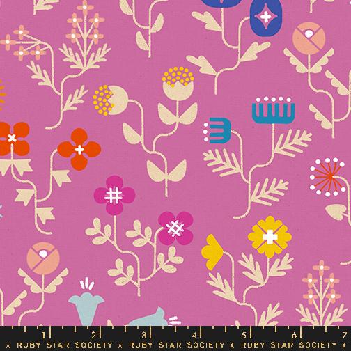 Ruby Star Society - Cotton/Linen Canvas - Salutations - Heliotrope