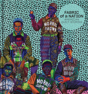 Book cover of 'Fabric of a Nation: American Quilt Stories' with stylized illustrations of people wearing 'Morris Brown' clothing.