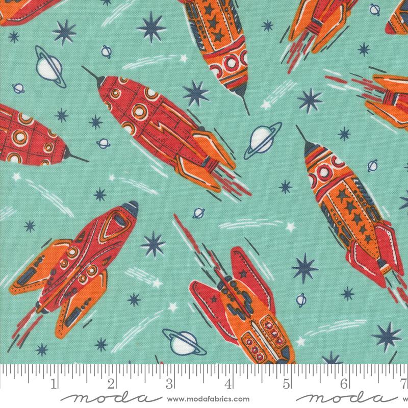 Moda - 321 Blast Off - Rockets - Blue Nebula