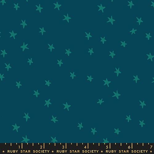 Teal fabric with star pattern and Ruby Star Society label at the bottom.