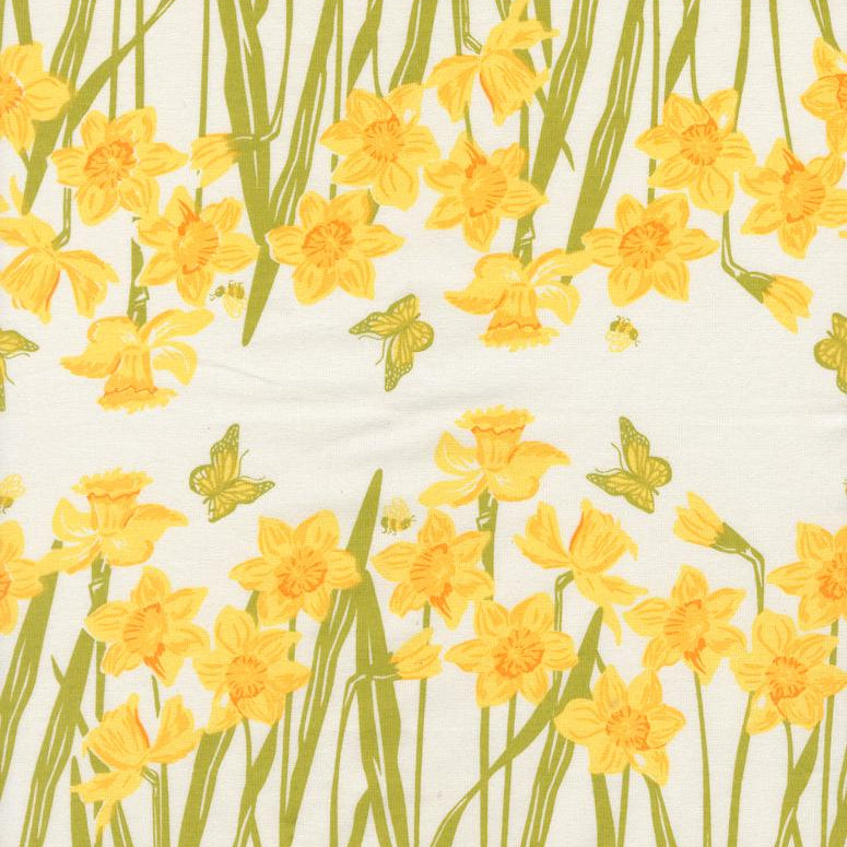 Moda - 16" Cotton Toweling - Classic Retro Floral - Daffodil