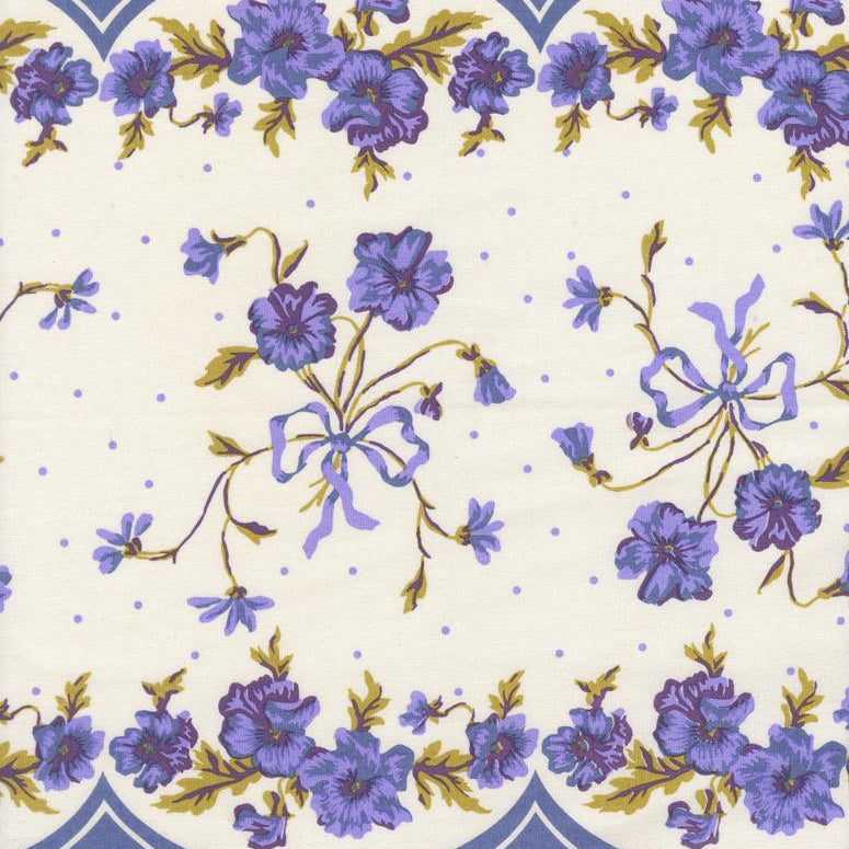 Moda - 16" Cotton Toweling - Classic Retro - Floral Pansy