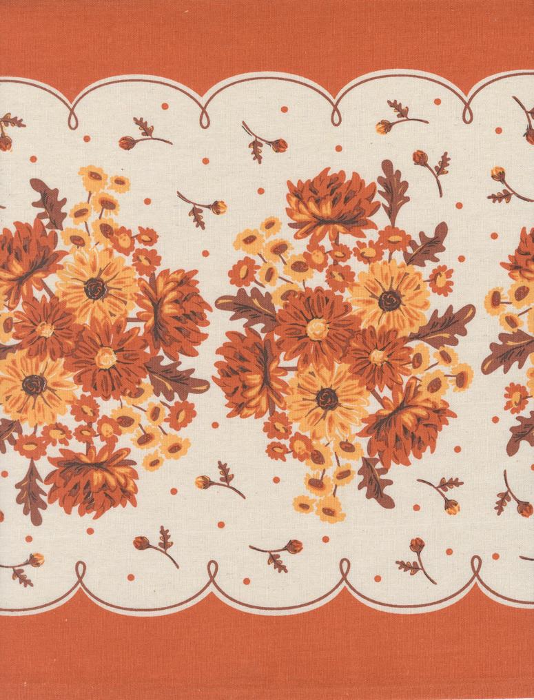 Moda - 16" Cotton Toweling - Classic Retro - Floral Mums