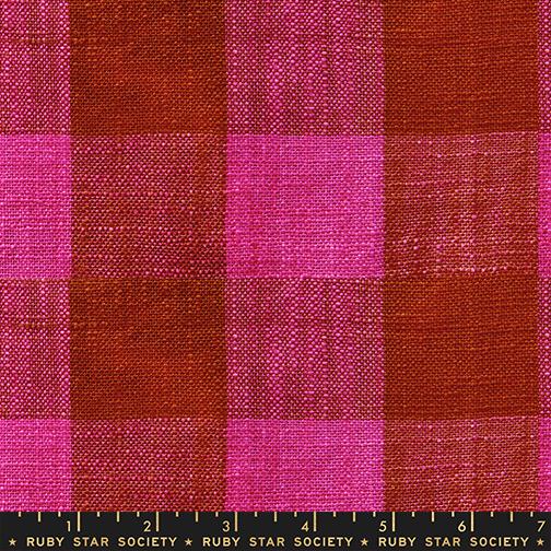 Ruby Star Society - Sunshine Toweling - Large Check - Hot Pink