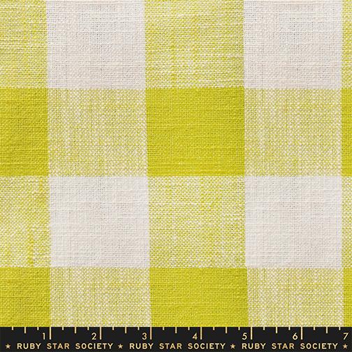 Ruby Star Society - Sunshine Toweling - Large Check - Citron