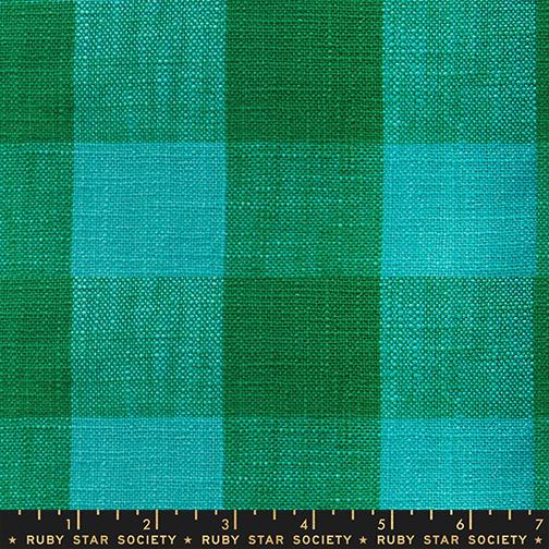 Ruby Star Society - Sunshine Toweling - Large Check - Turquoise