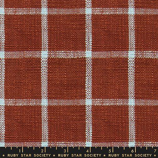 Ruby Star Society - Sunshine Toweling - Windowpane - Cayenne