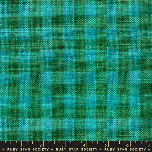 Ruby Star Society - Sunshine Toweling - Small Check - Turquoise