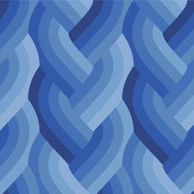 Blue patterned fabric with wavy lines