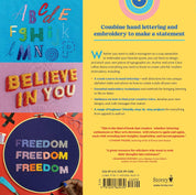 Back cover of a book titled 'Believe in You' by author Ciara Lulu, featuring a bright yellow and blue split background with colorful typography and a circular 'FREEDOM FREEDOM FREEDOM' graphic at the bottom.