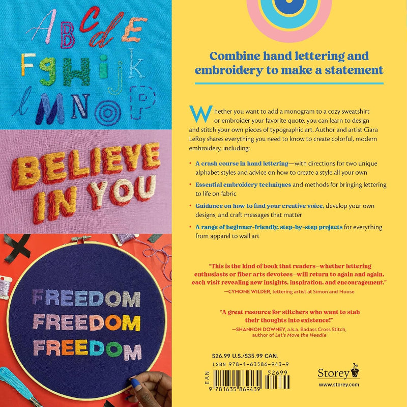 Back cover of a book titled 'Believe in You' by author Ciara Lulu, featuring a bright yellow and blue split background with colorful typography and a circular 'FREEDOM FREEDOM FREEDOM' graphic at the bottom.