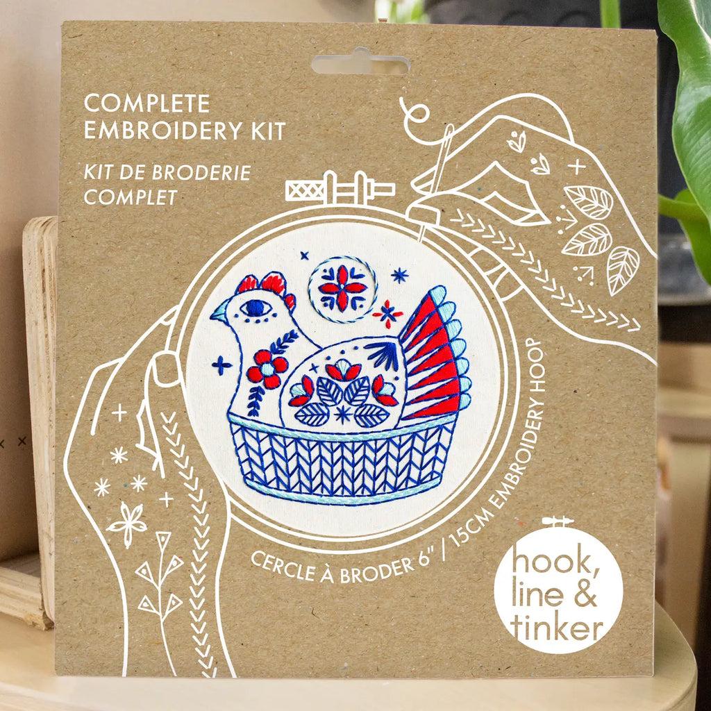 Hook, Line & Tinker - Embroidery Kit - French Hen
