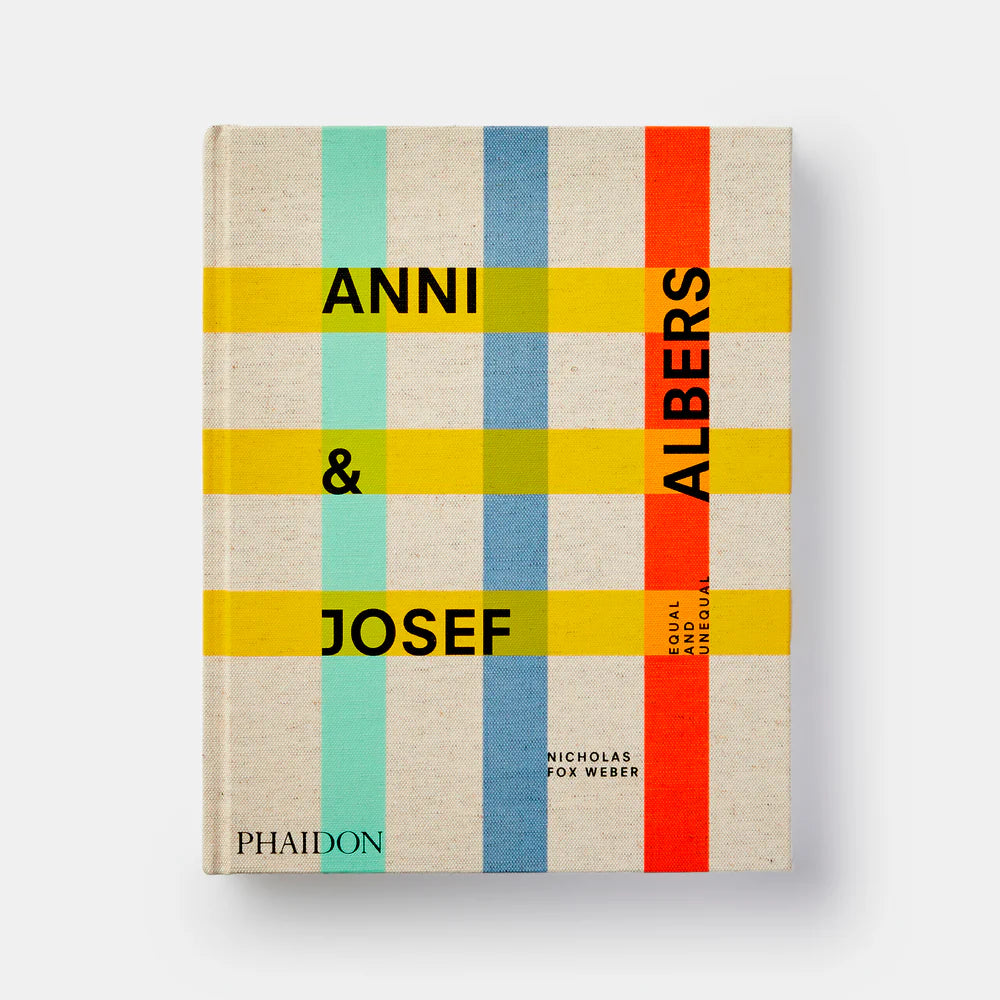 Book cover with colorful stripes and text on a white background