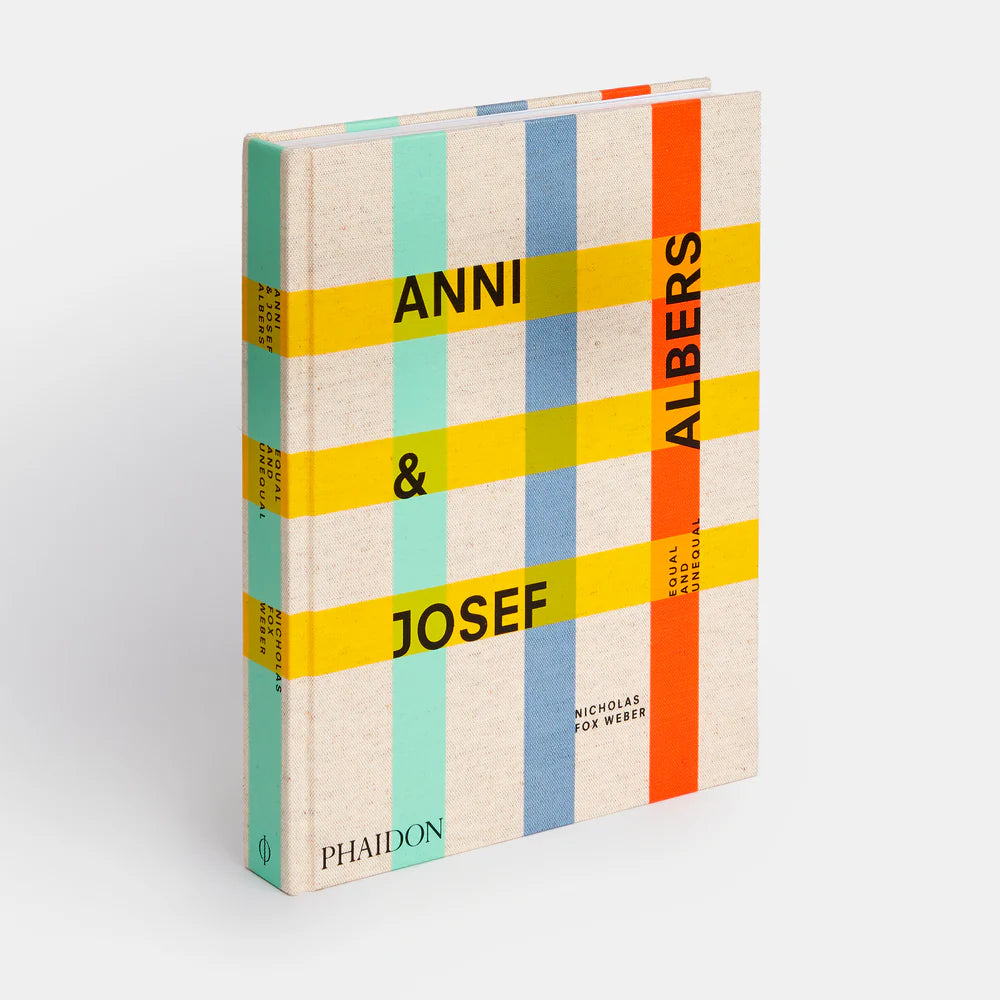 Book titled 'Anni & Josef Albers' with colorful design on a white background