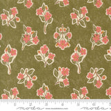 Moda - Ladybug Whimsy - Metallic - Grass/Pink