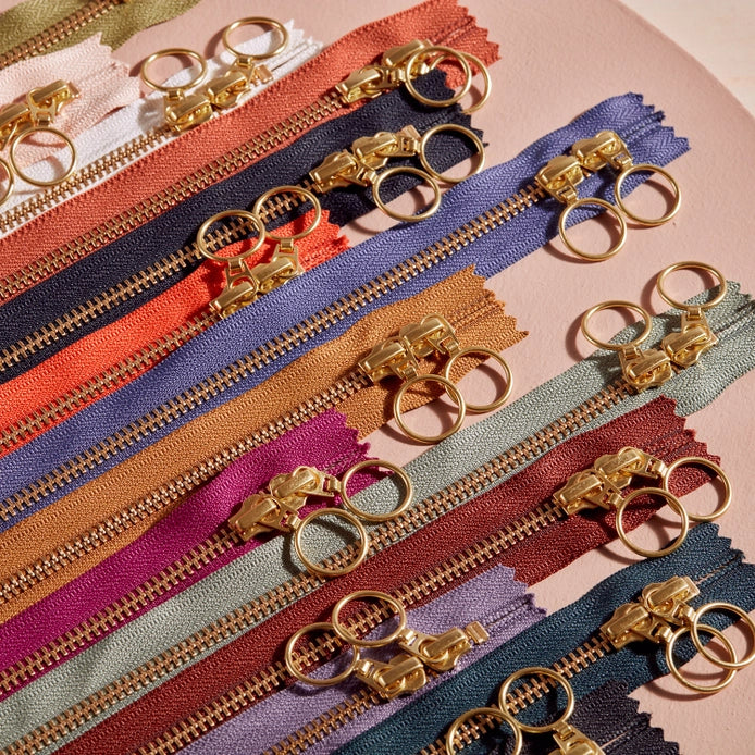 Atelier Brunette - Gold Double Zip Bag Zipper - 15 in/40cm - Various Colors