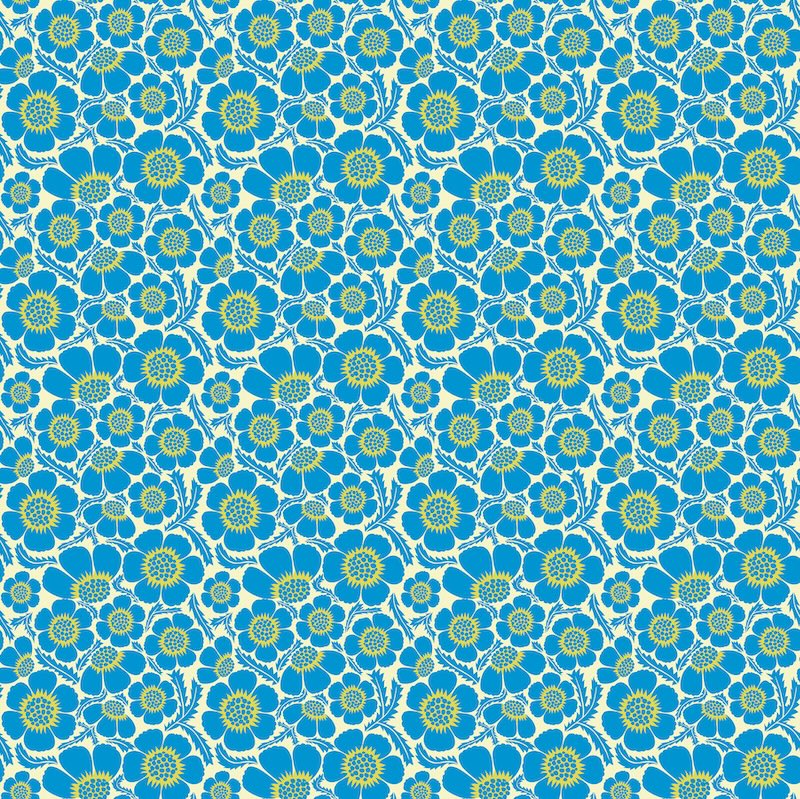 Anna Maria Textiles - Clean Cut - Prickly - Cerulean
